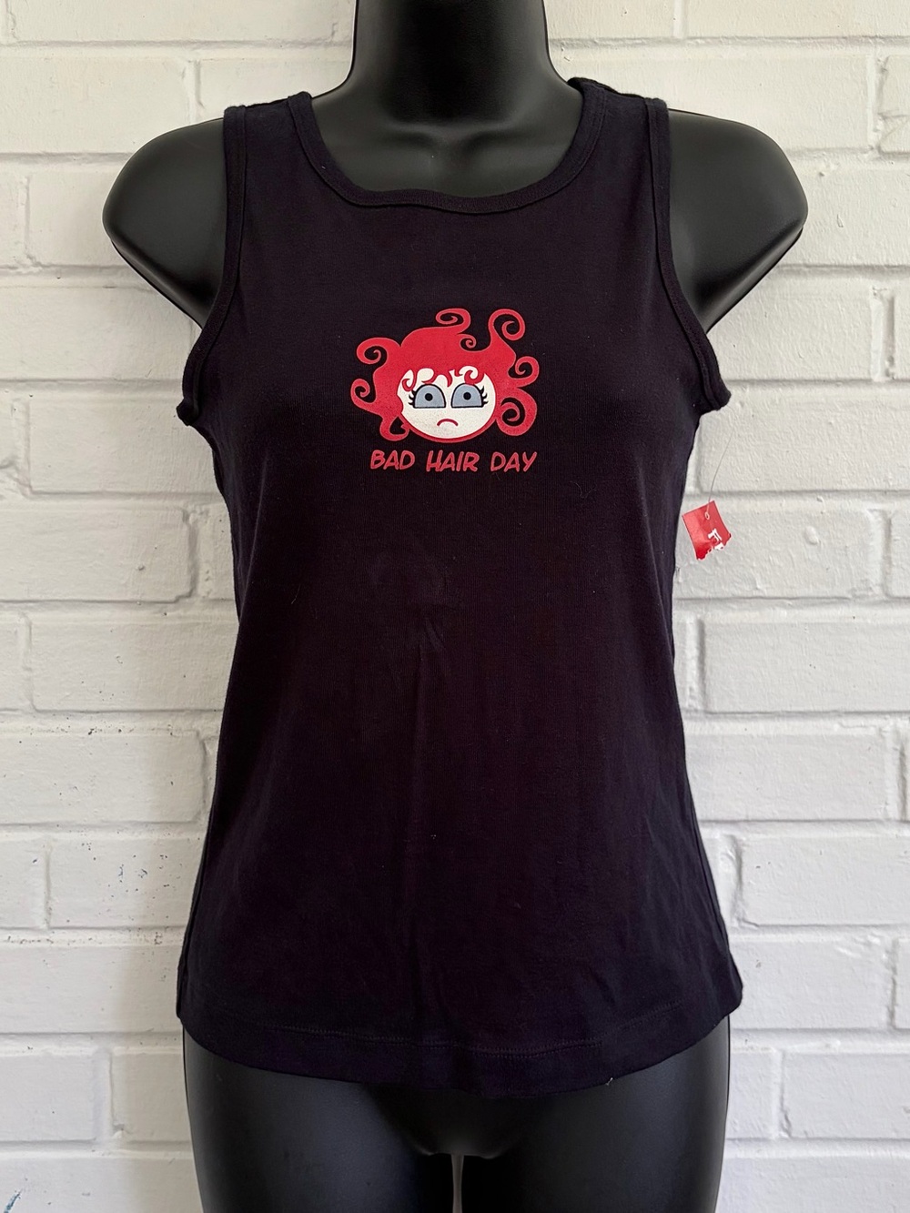 VTG 90s/Early 00s Fred is Red “Bad Hair Day” Graphic Tank Top, SZ M NWT! 💋